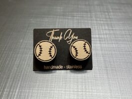 Baseball or Softball Earrings – Personalized: Laser Cut/Engraved
