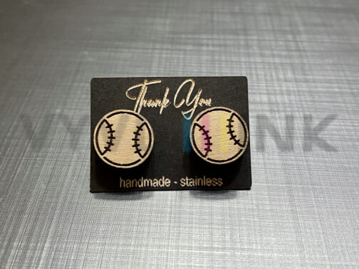 Baseball or Softball Earrings - Personalized: Laser Cut/Engraved