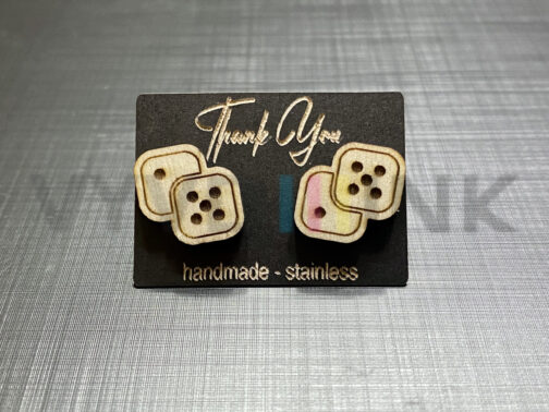 Dice Earrings: Laser Cut/Engraved