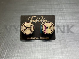 Baseball or Softball Earrings – Personalized: Laser Cut/Engraved