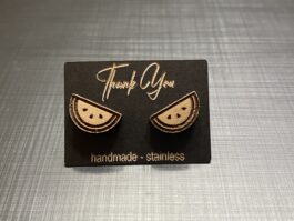 Watermelon Slice Earrings: Laser Cut/Engraved