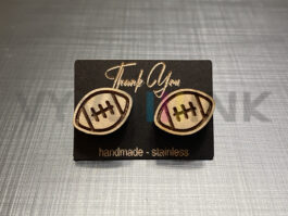 Football Earrings: Laser Cut/Engraved