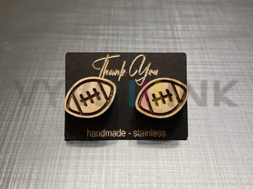 Football Earrings: Laser Cut/Engraved