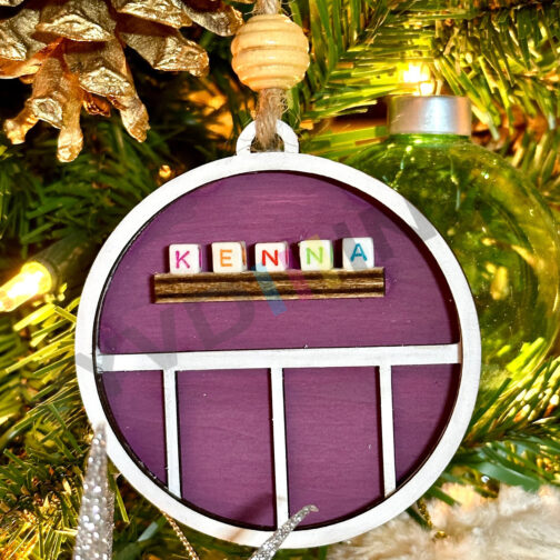 Babys First Ornament - Name Blocks on Shelf - Ornament