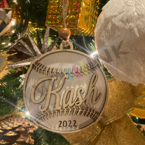 Baseball or Softball Ornament - Personalized - Image 3